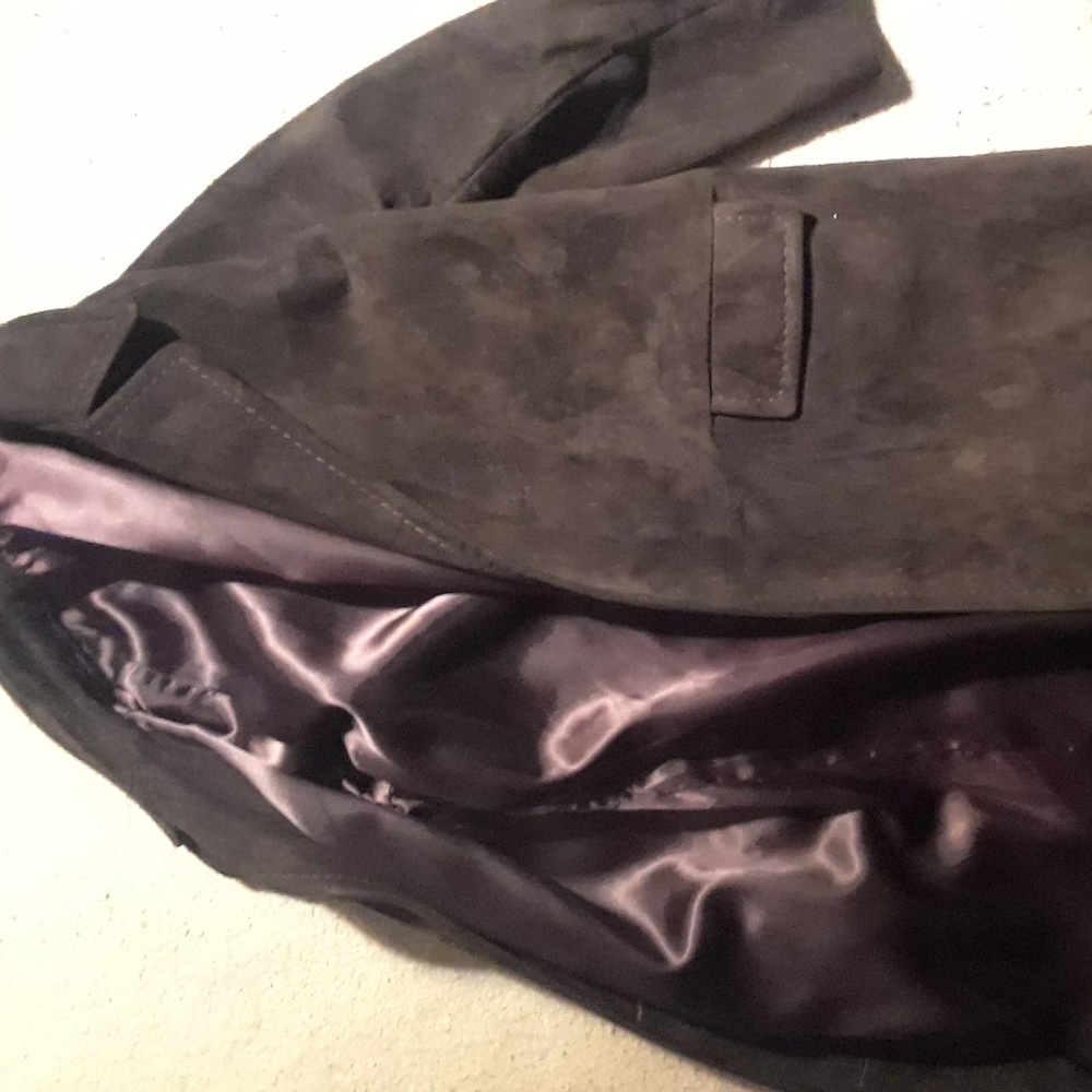 Suede female evening coat